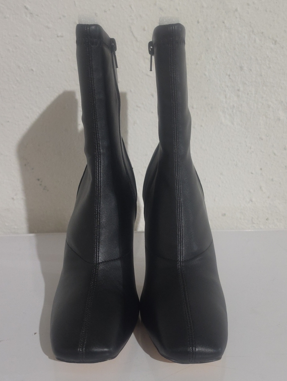 Women's Black Stretch Ankle Boots - Sleek Zip Closure